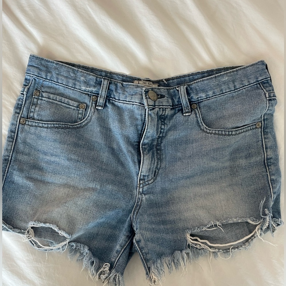 free people denim shorts